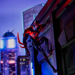 Marvel Spider-Man 2099 on a Spider-Verse collection shelf display