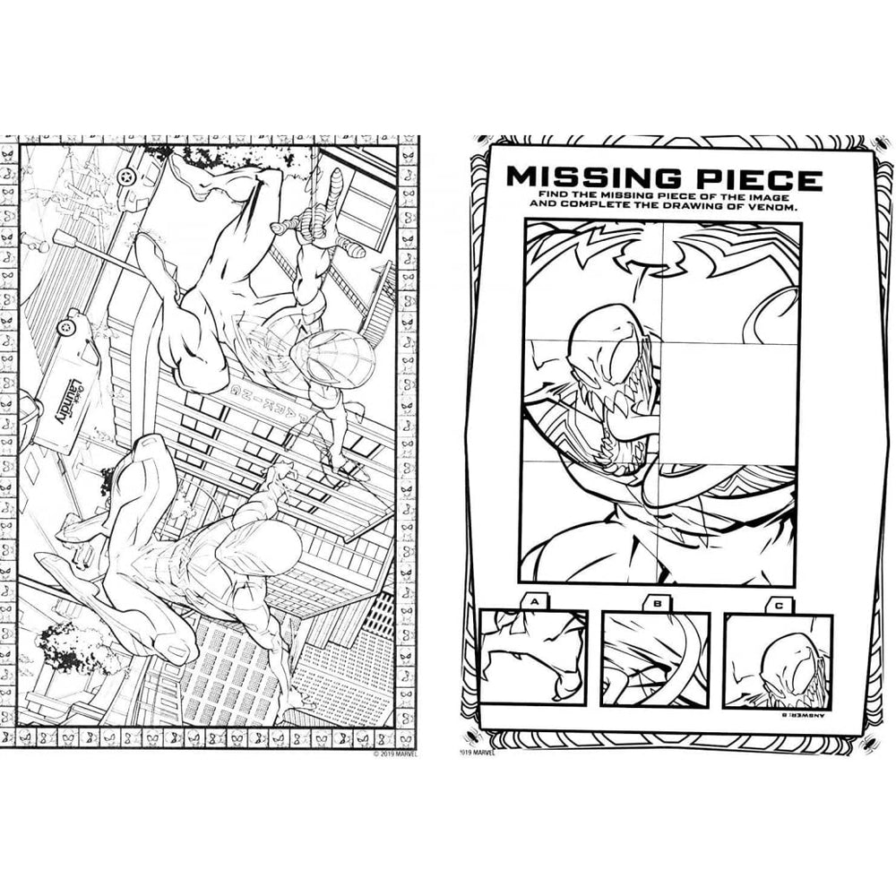 Marvel Spider-Man interior pages showcase action scenes to inspire imaginative coloring.