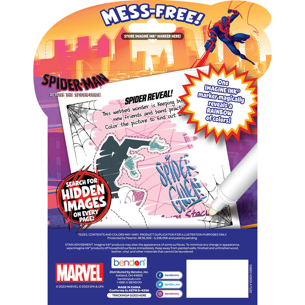 Marvel Spider-Man Imagine Ink marker provides non-toxic, invisible-on-surfaces coloring magic