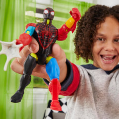 Marvel Spider-Man Miles Morales red backpack image highlights iconic gear for customized figures.