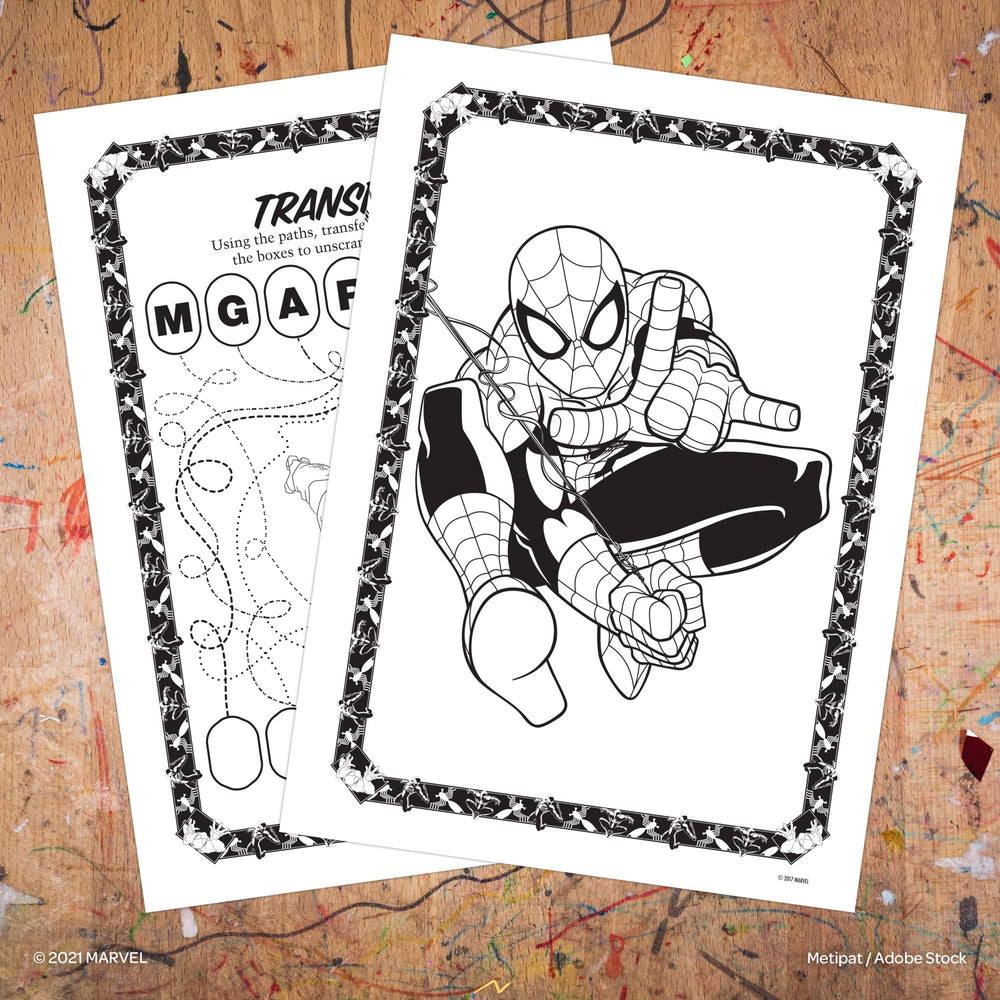 Marvel Spider-Man sample coloring pages to boost focus and imagination