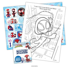 Over 30 Marvel Spidey and His Amazing Friends stickers boost interactive play.