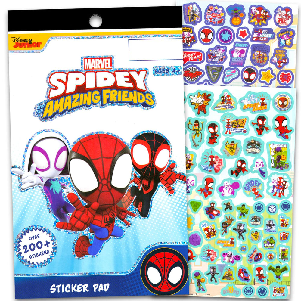 Spidey and Friends sticker sheets with vibrant characters for birthdays and activities.