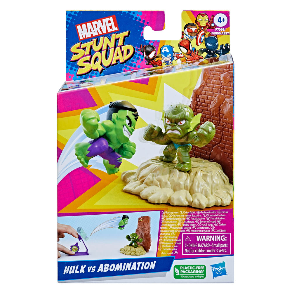 Marvel Stunt Squad Abomination figure with launcher and base for crash-and-bash play