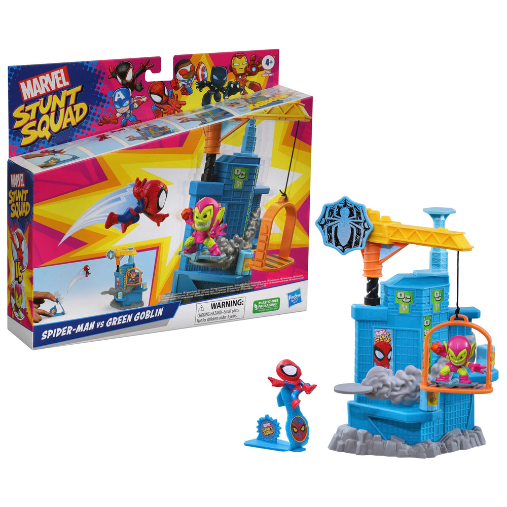 Compact Marvel toy set designed for kids ages four and up.
