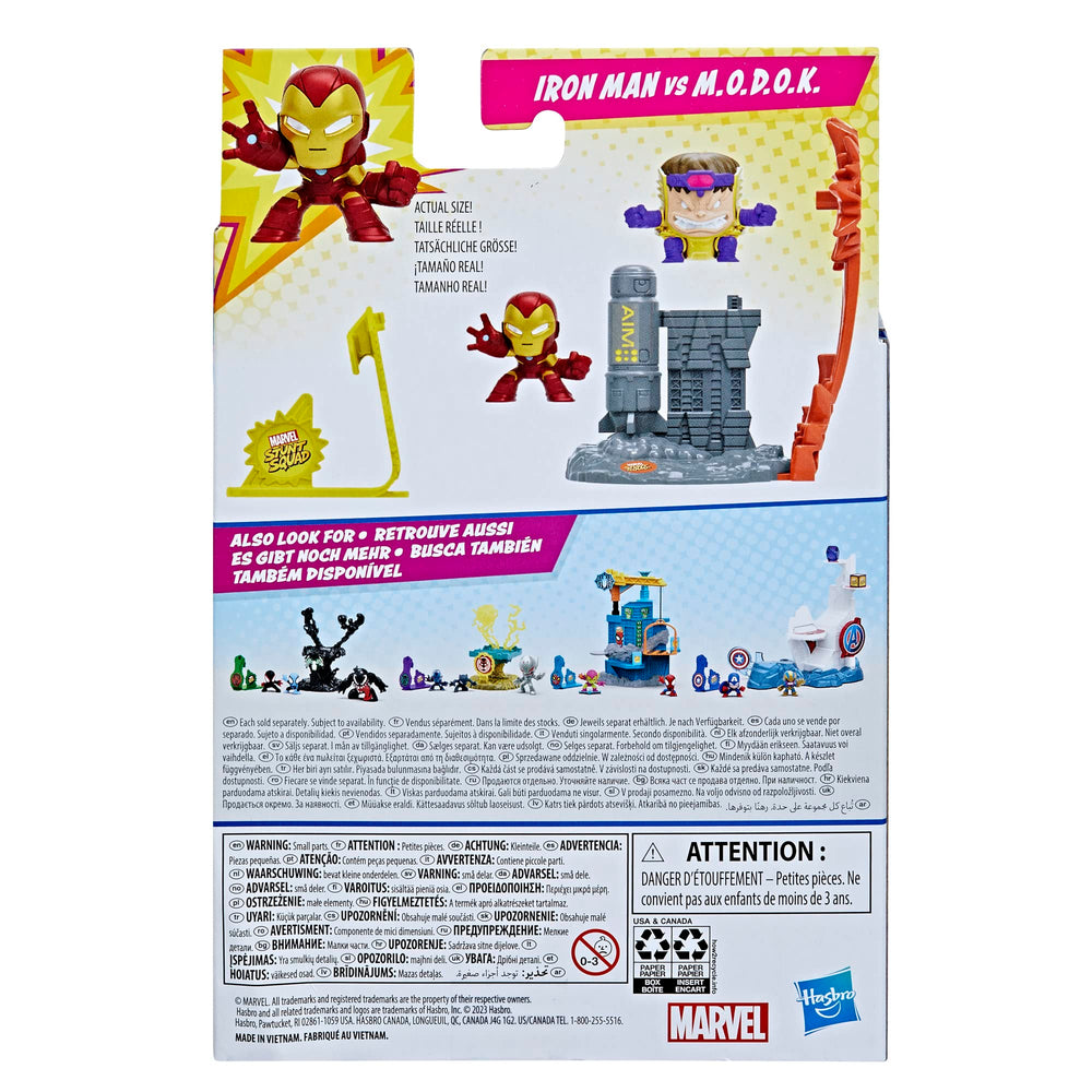 Marvel Stunt Squad hero vs villain showdown scene promotes dynamic role-play.