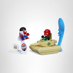 Marvel Stunt Squad collectible playset supports epic pretend battles at home.