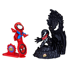 Marvel Stunt Squad playset featuring Spider-Man vs Venom for dynamic superhero battles