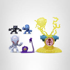 Hero vs villain scene from Marvel Stunt Squad playset for expanded battles