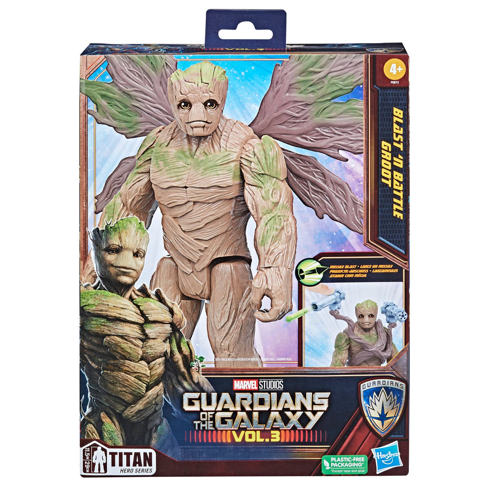 Groot with removable root arms offering versatile posing during pretend battles.