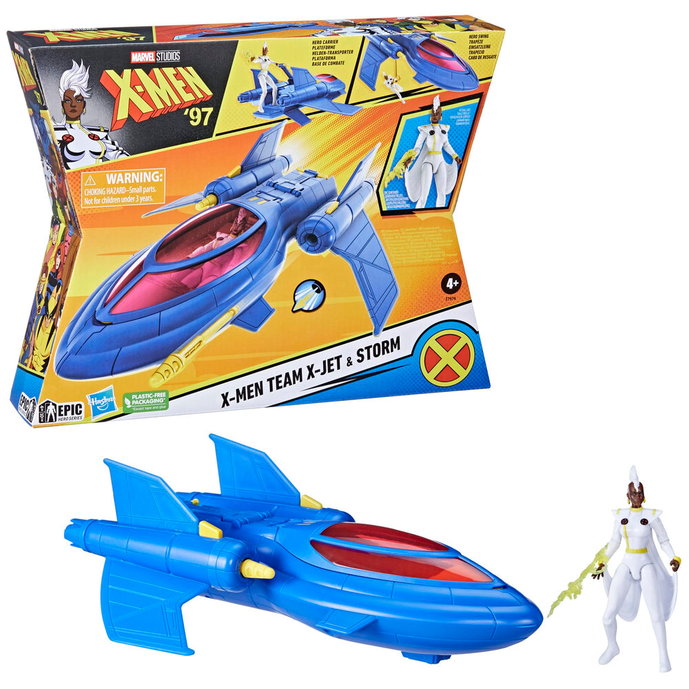 Marvel X-Men 97 X-Jet blasts with projectiles for action.