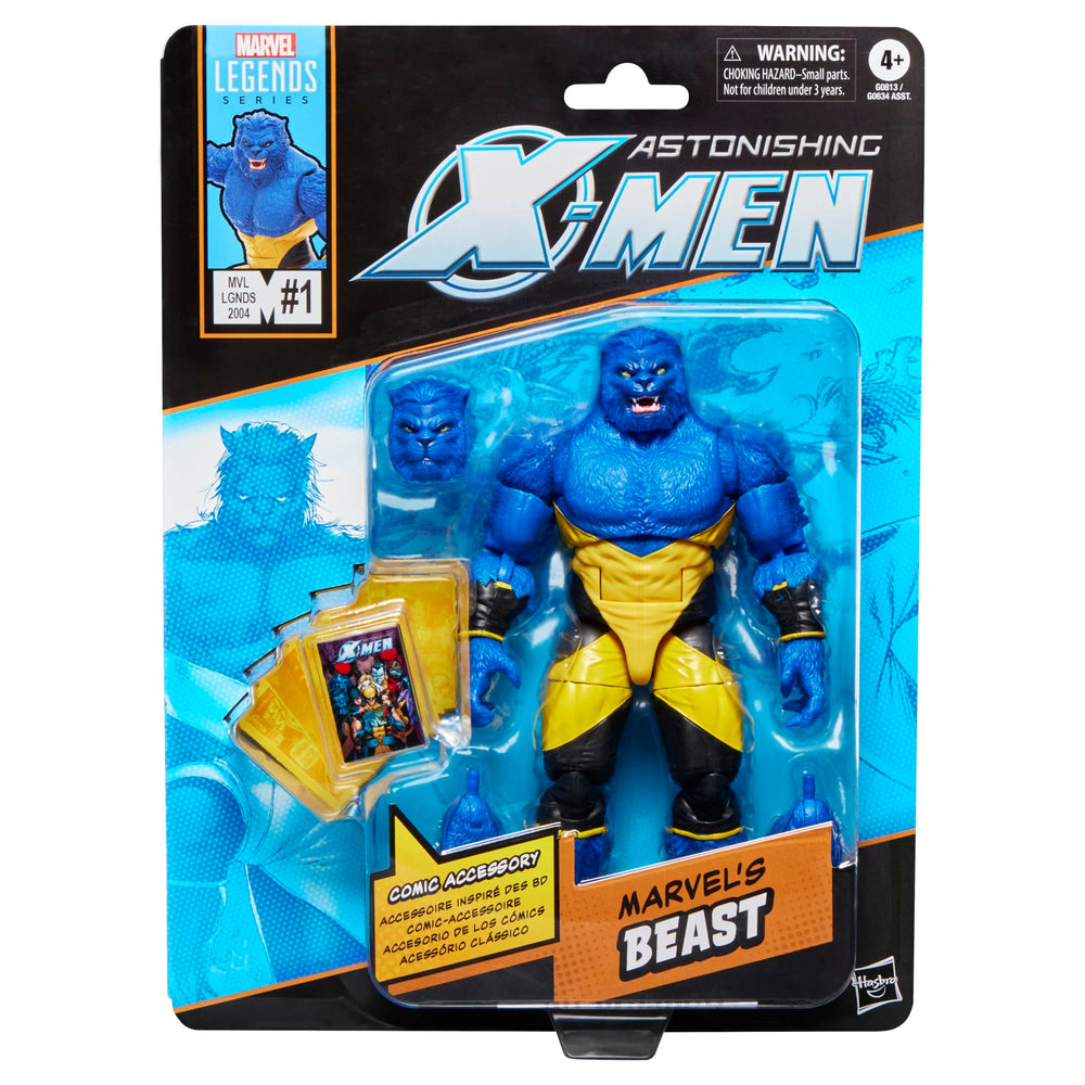 Marvel's Beast front view figure with Astonishing X-Men styling for display.