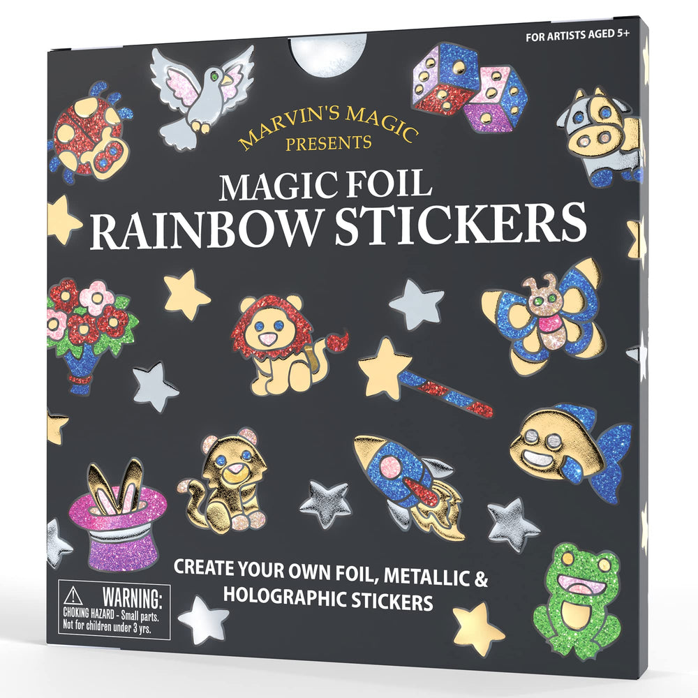 Marvin's Magic Foil Rainbow Stickers cover showing holographic colors for creative scrapbooking
