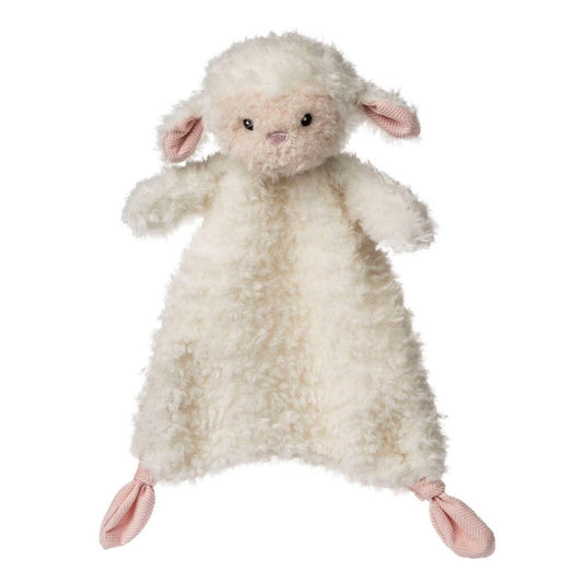Mary Meyer Lovey Again Friends Lamb face close-up with embroidered eyes for gentle comfort