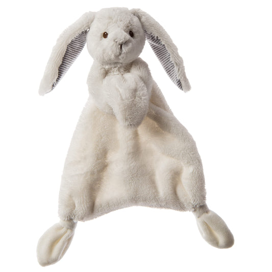 Mary Meyer Lovey Silky White Bunny 13-inch cuddly plush with attached blanket for snuggly comfort.