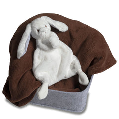 Mary Meyer Lovey Silky White Bunny white plush fabric texture ideal for safe, soothing nursery play.