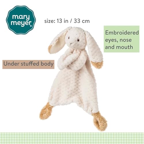 Mary Meyer Lovey Oatmeal Bunny close-up of floppy ears with satin lining.
