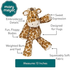 Mary Meyer Marshmallow Zoo Giraffe weighted bum highlights snug support for hugs