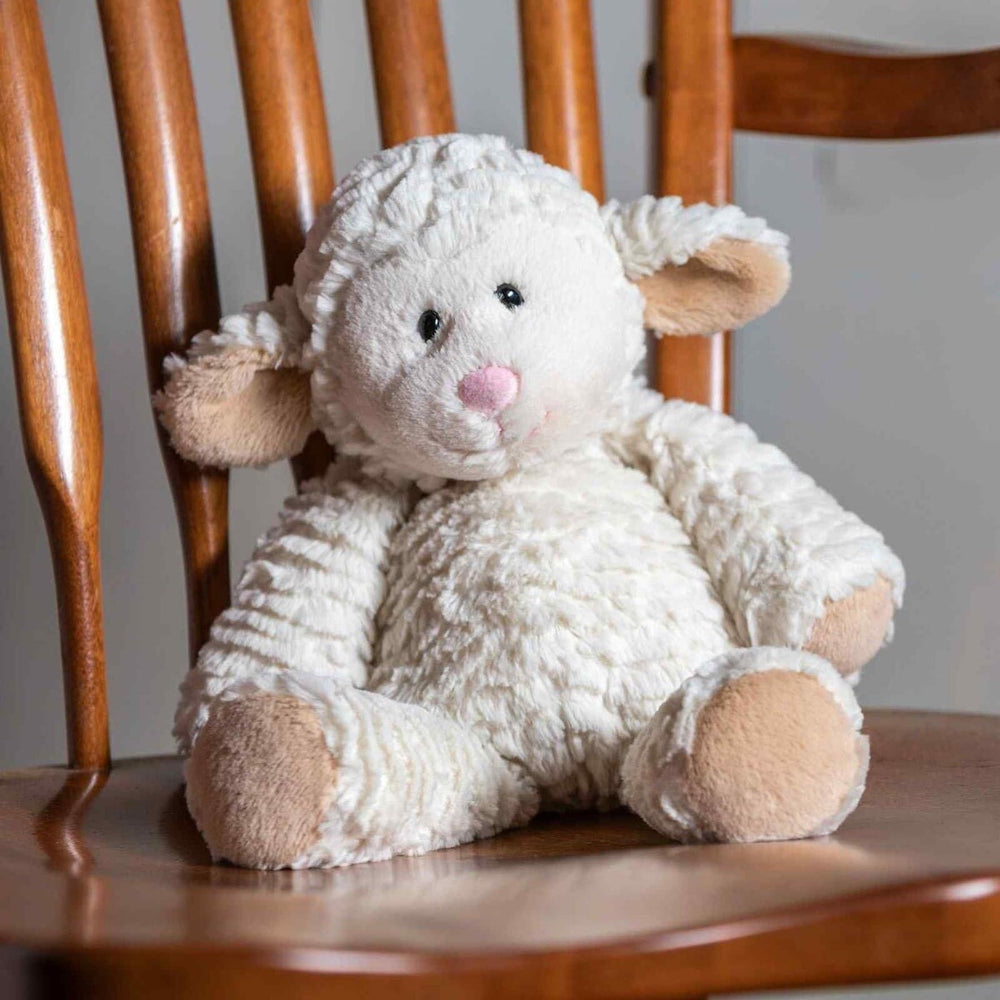 Mary Meyer Marshmallow Zoo Lamb weighted bum and feet for cuddles