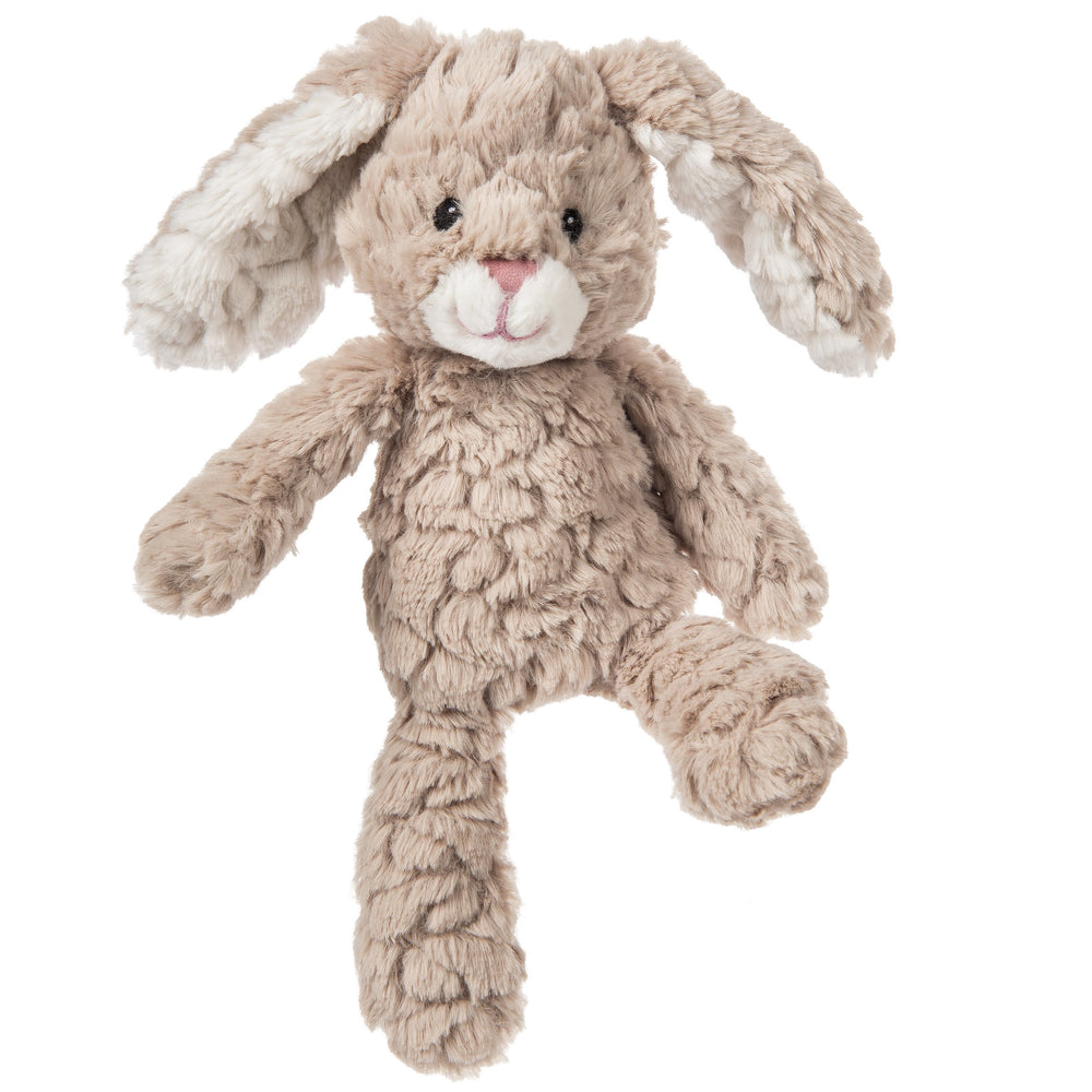 Mary Meyer Putty Bunny tan 11-inch side view, soft and huggable for cozy play.