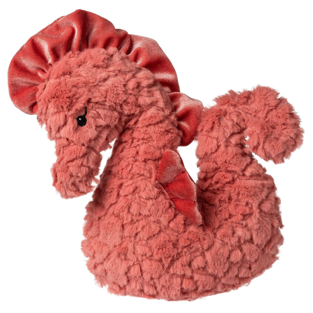 Mary Meyer Putty Coral Seahorse face detail highlights soft cuddle appeal