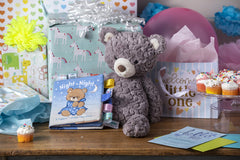 Mary Meyer Taggies Starry Night Teddy Soft Book with squeaker and tags supports sensory play