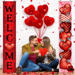 MASHAN Valentine door banner 71x12 inches ideal for porch or yard displays.