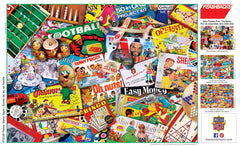 Gasoline sign collage on MasterPieces puzzle enhances table display.