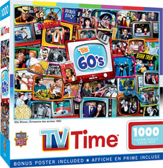 MasterPieces 60s TV collage cover evokes nostalgia and family-friendly viewing inspiration.