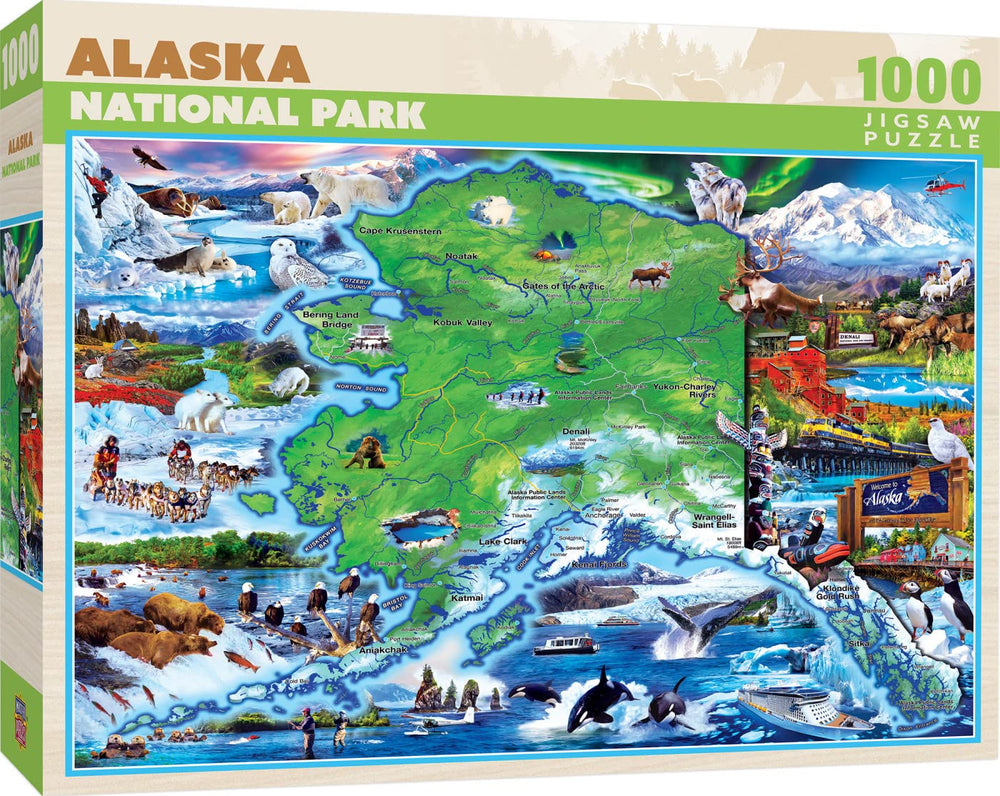 MasterPieces Alaska map puzzle with 1000 pieces for engaging family activity