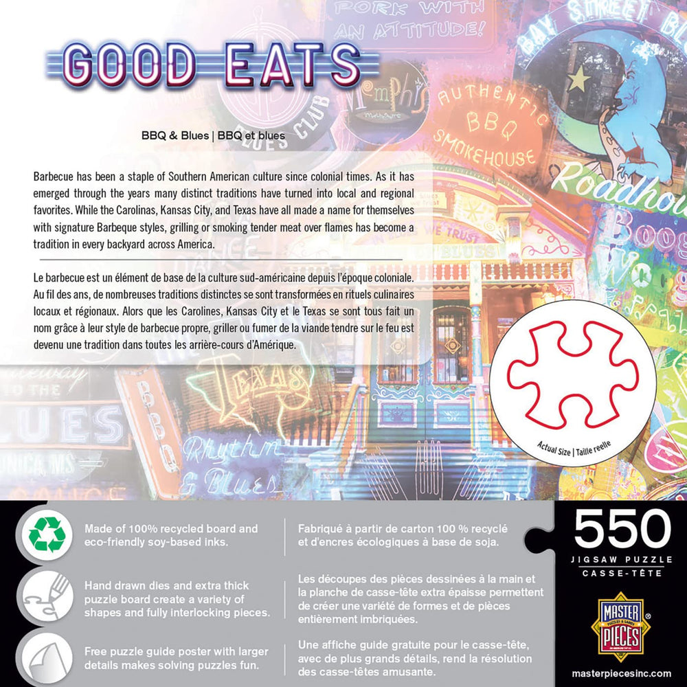 MasterPieces BBQ & Blues poster included to guide solving and reduce guesswork.