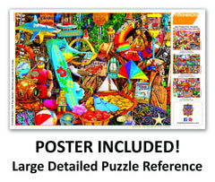 MasterPieces full-color poster reference helps navigate the 1,000-piece layout