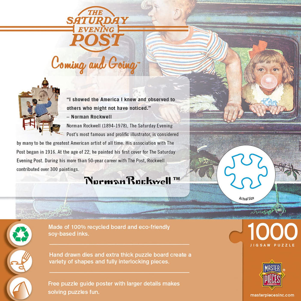 MasterPieces Coming and Going puzzle close-up highlights matte finish reducing glare