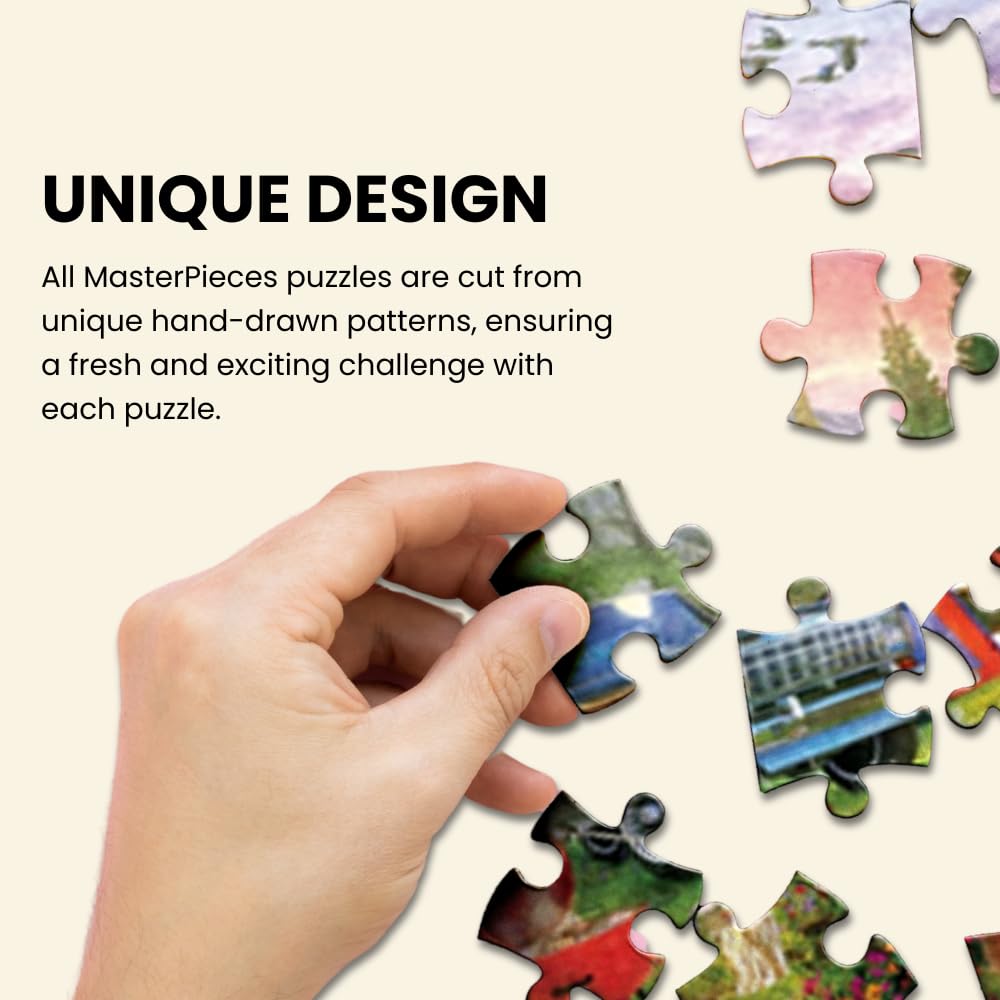 MasterPieces 300-piece puzzle anti-glare matte finish reduces eye strain while you assemble.