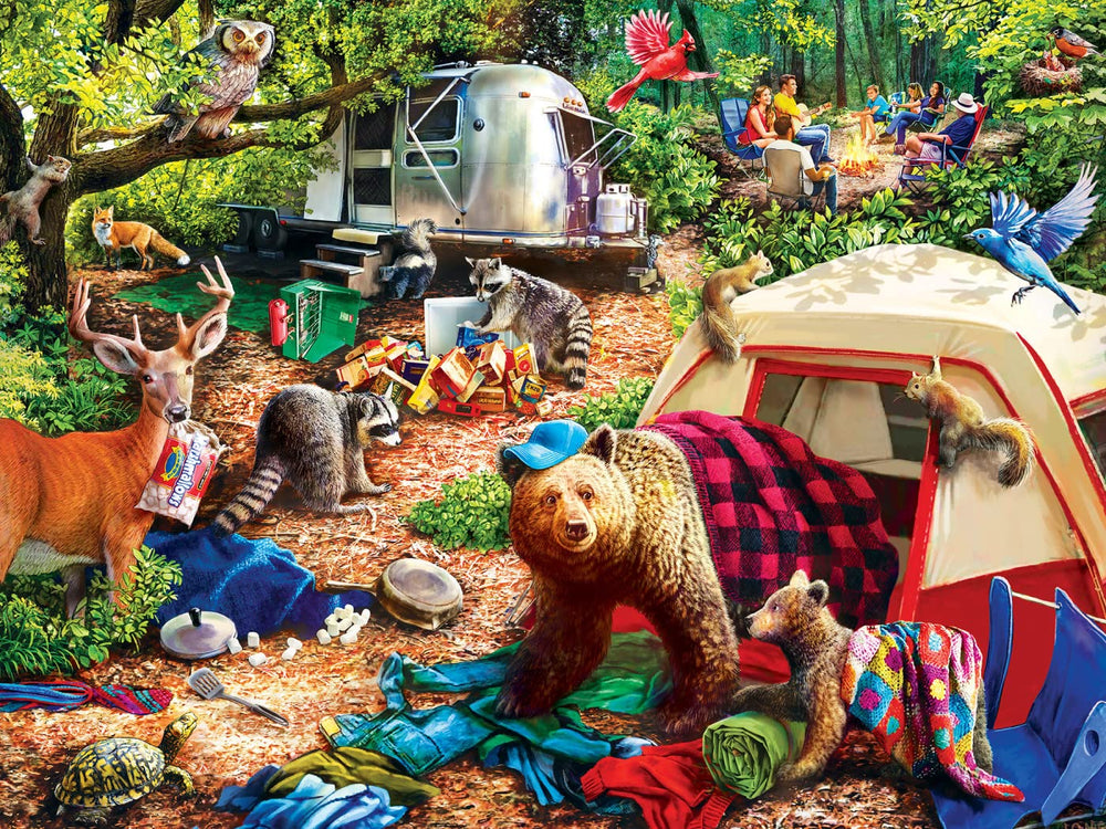 MasterPieces puzzle promotes social interaction and collaboration during family game nights.