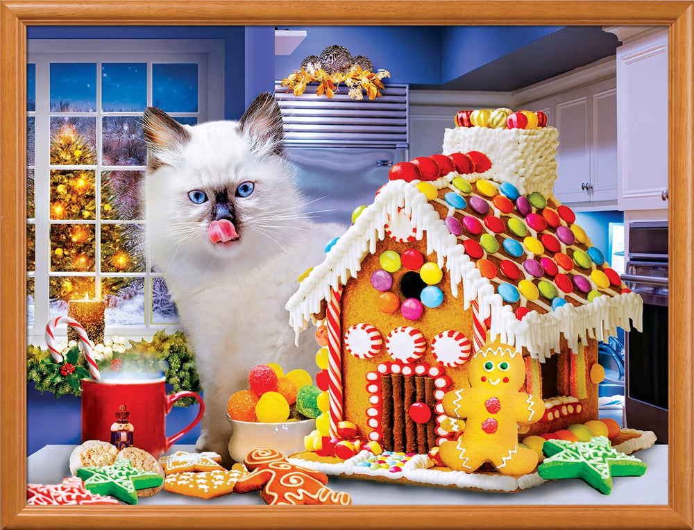 Educational activity for kids using MasterPieces EZ Grip Christmas Cookies puzzle.