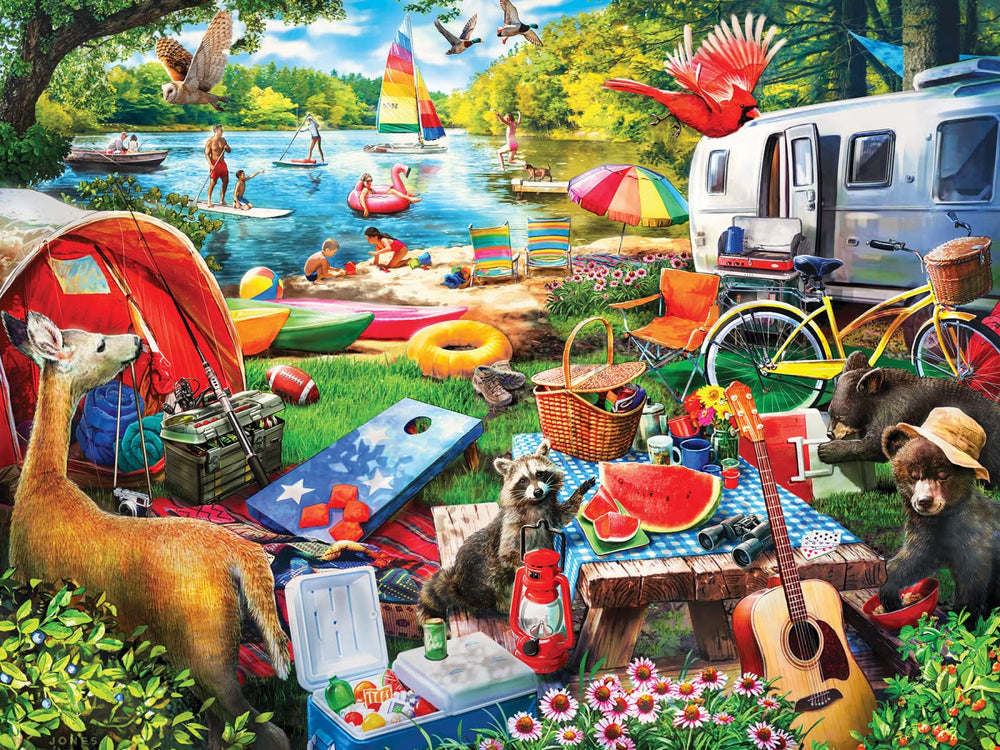 Family game night with MasterPieces puzzles fosters collaboration and shared fun.