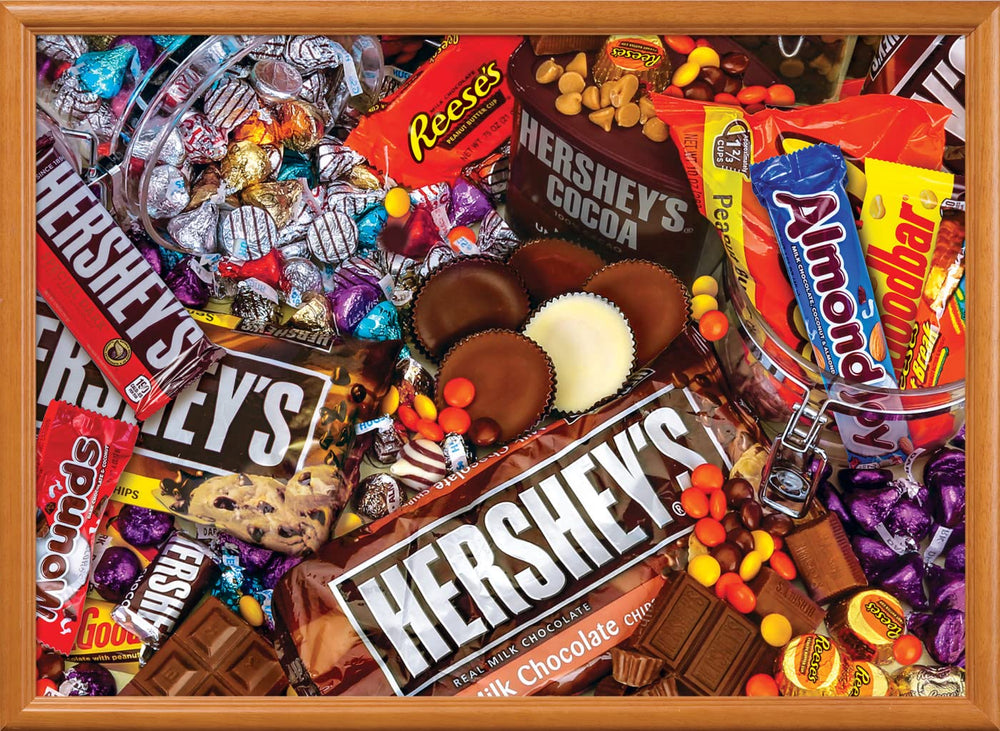 MasterPieces Hershey's Mayhem puzzle setup ready for cozy evenings.