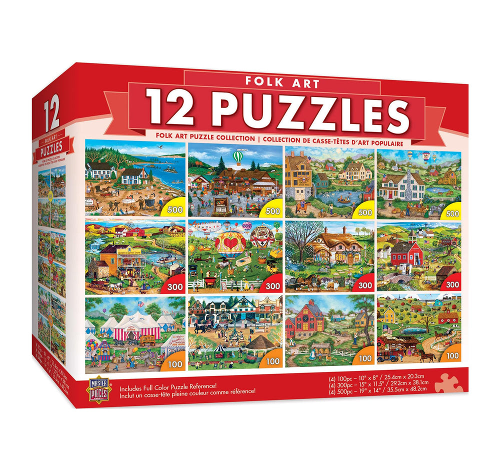 Masterpieces round 100-piece folk-art puzzle for tranquil solo time