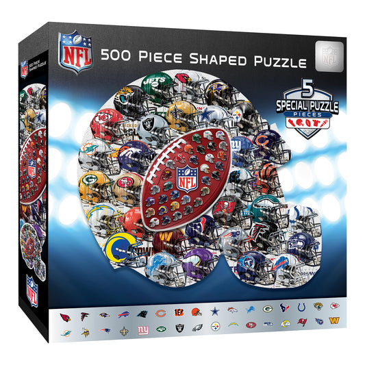 MasterPieces NFL Drip Art helmet puzzle front view for immersive game-night entertainment.