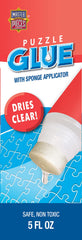 MasterPieces puzzle glue bottle with sponge applicator for smooth, mess-free application.