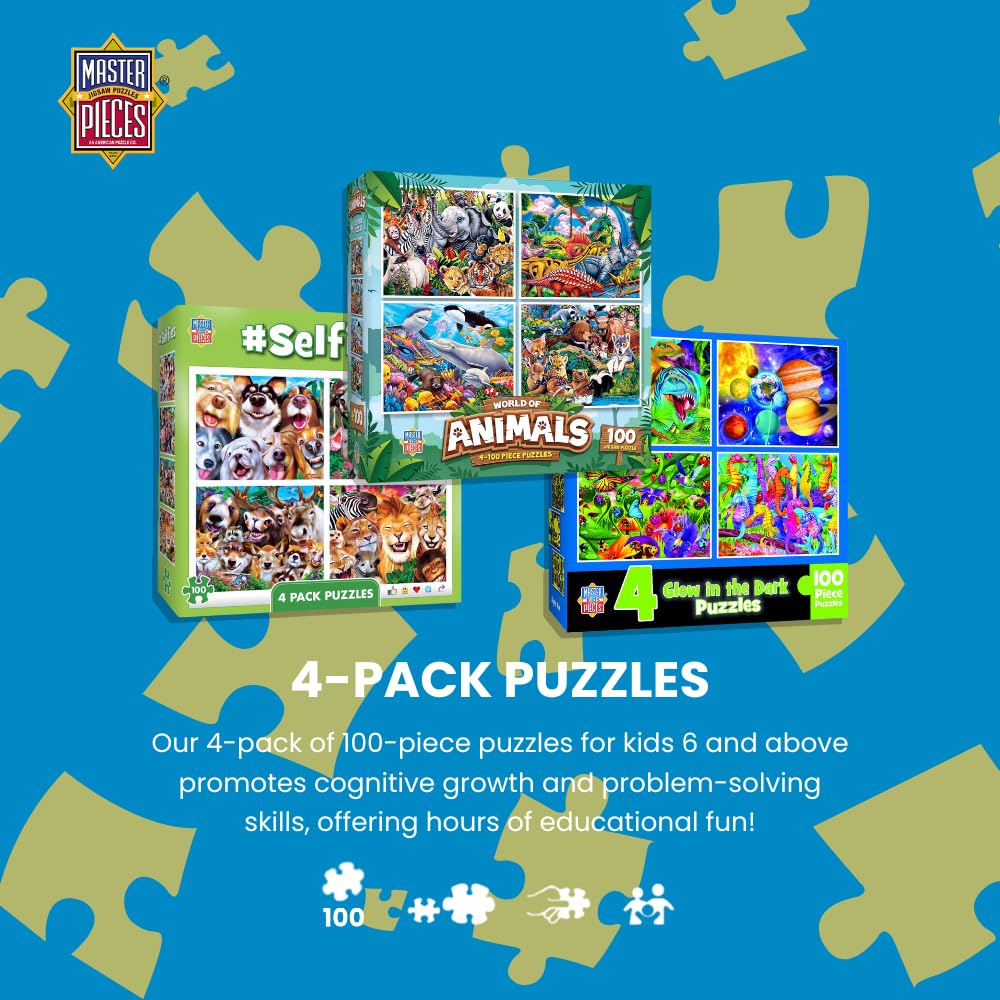 Vibrant MasterPieces kids puzzle pack designed for ages 6 plus and visual engagement