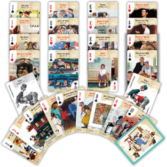 MasterPieces Rockwell face cards with unique designs for game nights.