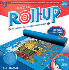 MasterPieces Roll & Stow mat rolled storage keeps your puzzle organized and portable.