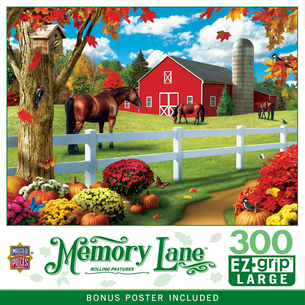 MasterPieces Rolling Pastures puzzle cover for cozy evenings