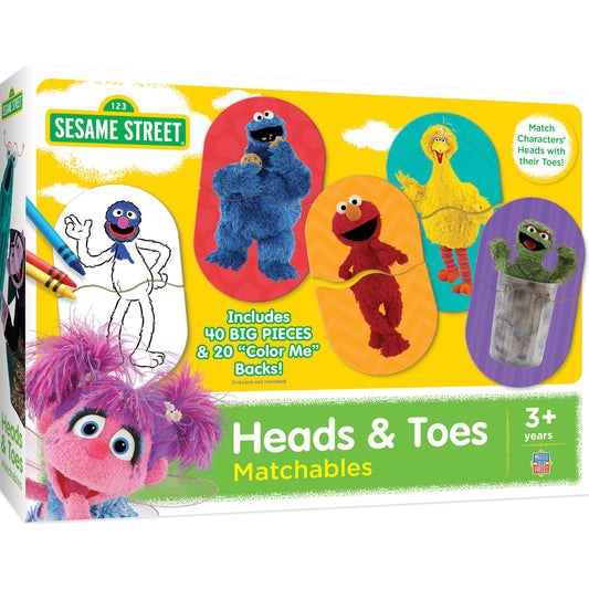 MasterPieces Sesame Street Heads & Toes cards show full characters for learning.