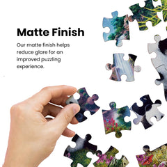 MasterPieces Shangri-La scene puzzle with a lush dreamlike landscape
