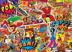 MasterPieces vintage comic covers collage; retro art perfect for collector setups