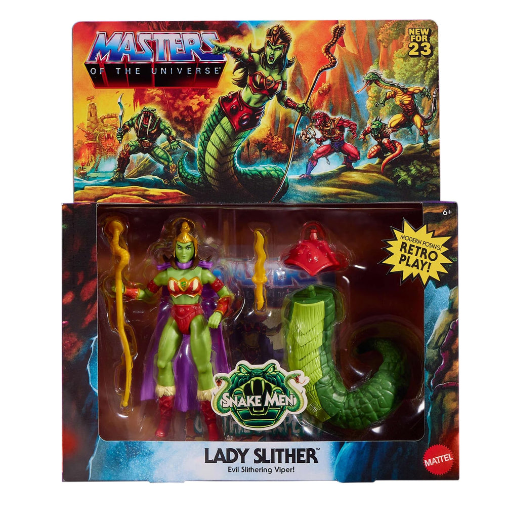 Masters of the Universe Lady Slither figure front view for dynamic display