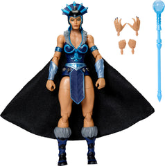 Masters of the Universe Evil-Lyn front view highlighting 30 articulated joints for dynamic poses.